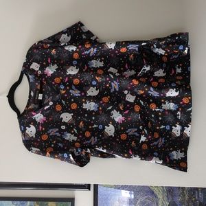 Halloween scrub top